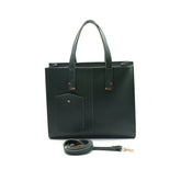 Flap Top Handle Tote Bag - Dark Green